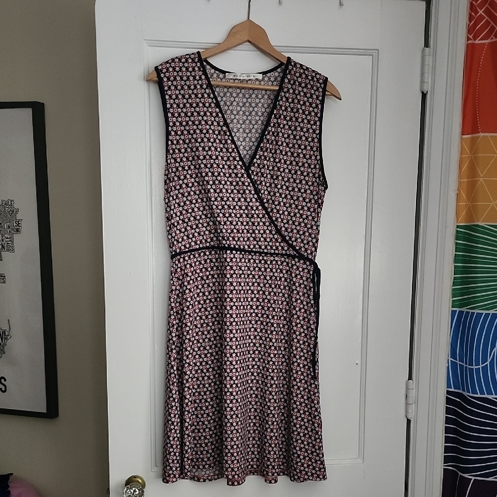 Max Studio Graphic Patterned Faux Wrap Dress